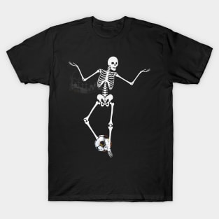 Skeleton Soccer in Halloween Night T-Shirt